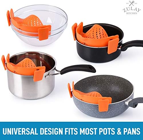 Zulay Silicone Pot Strainer - Adjustable Heat-Resistant Built-In Drain Premium Quality