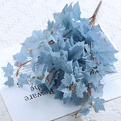 Artificial maple leaves 4Pcs light silver set