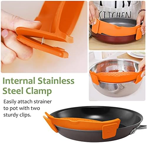 YEVIOR Clip-on Food Strainer for Pots Pans Bowls