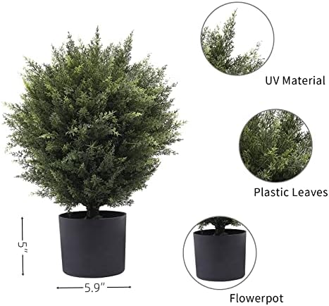 Natural-Looking 21 Artificial Cedar Shrubs Set of 2