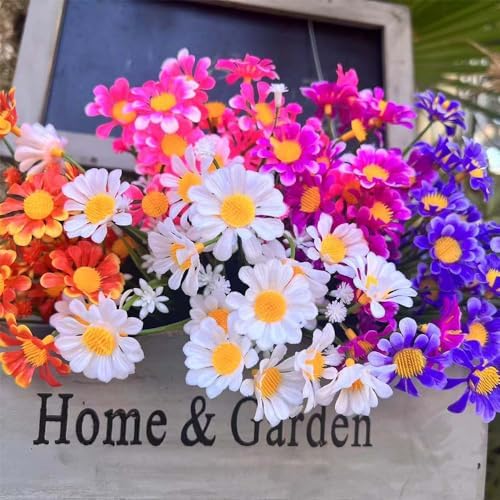 12 PC FAUX PLASTIC Daisy Flowers Outdoor Decor