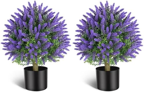 Artificial Topiaries Lavender Ball Trees 2-Pack - 216 Inch Tall