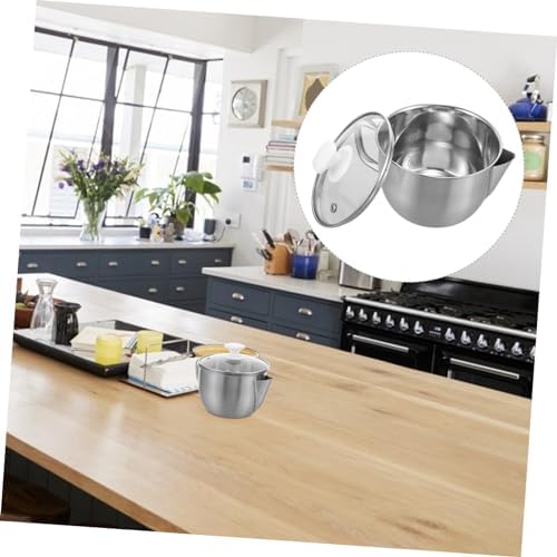 BEBEMOKO 304 Stainless Steel Grease Separator with Glass Lid