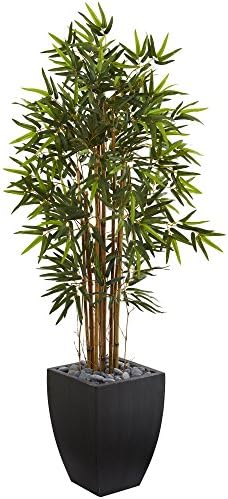 Nearly Natural Black Wash Bamboo Artificial Tree