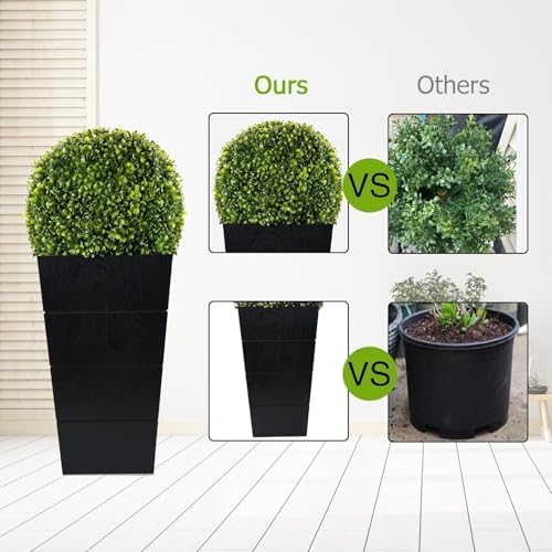 29 Boxwood Topiary Ball with Lights for Front Porch