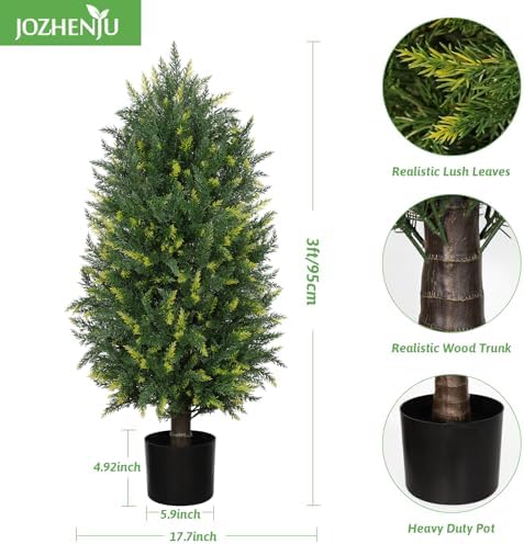 3ft Artificial Cedar Topiary Trees - Front Porch Dcor