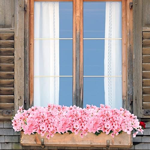 24-Piece UV-Resistant Hydrangea Artificial Flower Bundle for Indoor Outdoor Use Pink