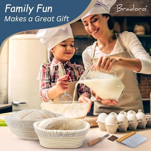 Sourdough Bread Kit with B Anneton Proofing Baskets for Making Perfect Loaves