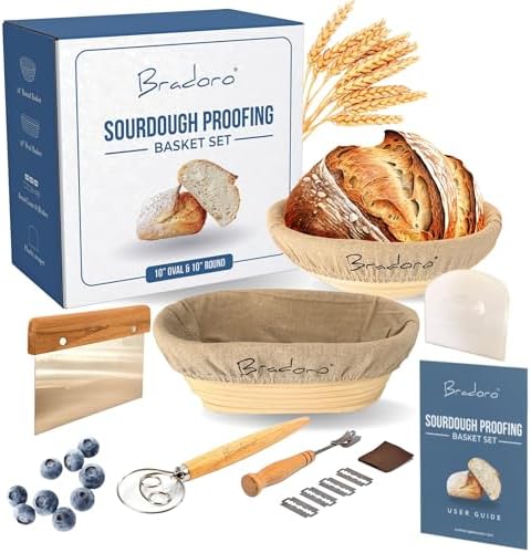 Sourdough Bread Kit with B Anneton Proofing Baskets for Making Perfect Loaves