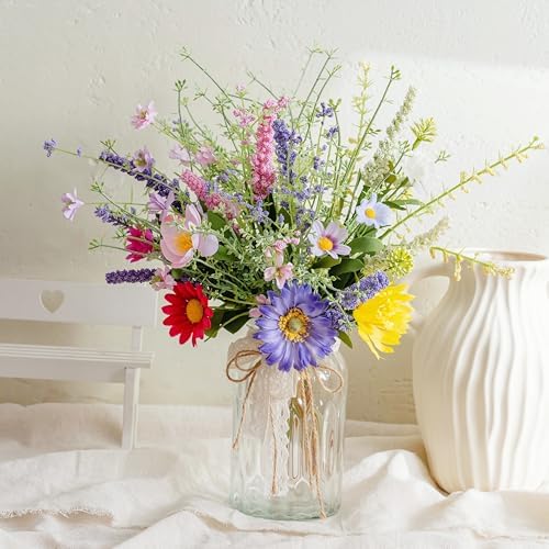 LUEUR Fake Silk Daisy Flowers