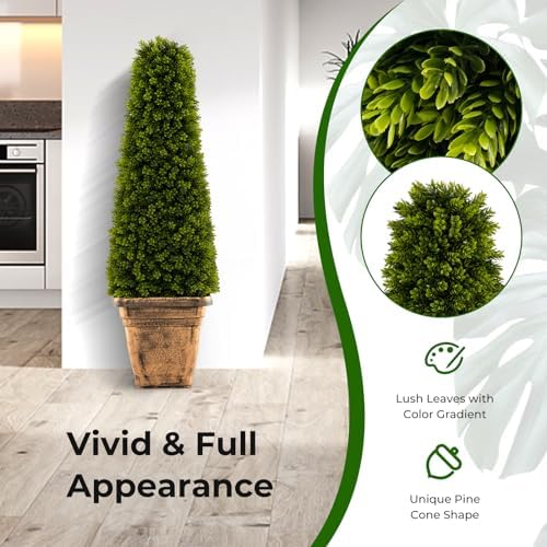 Goplus 3ft Cone Boxwood Topiary 2-Pack