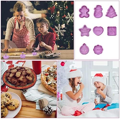 Zerone 8 Pcs Christmas Cookie Cutter Set Plastic Biscuits
