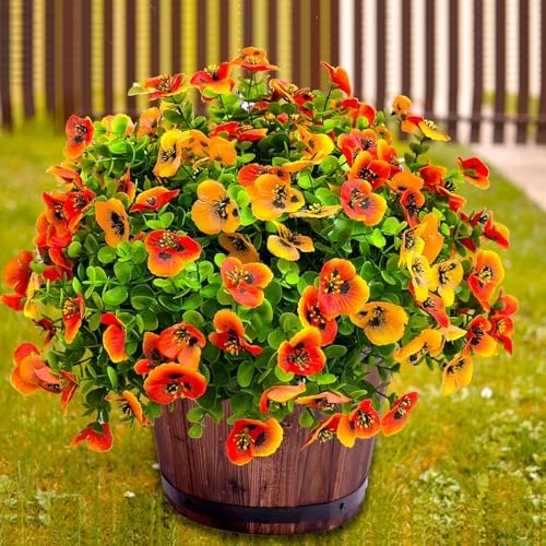 12-Piece Autumn Artificial Flowers UV-Resistant Realistic