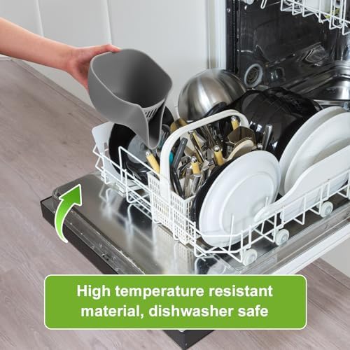 Thickened Silicone Drainer Basket 8x5x6inch with Spout for Kitchen Use