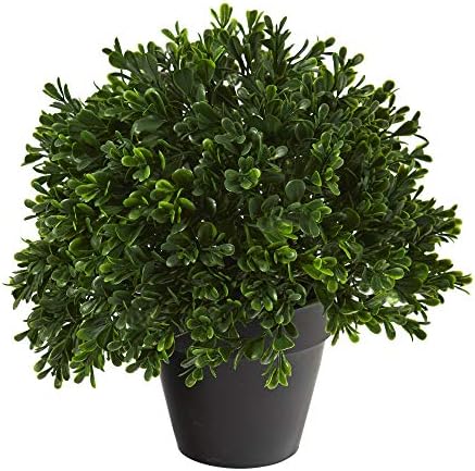 Nearly Natural 10in Boxwood Topiary Artificial Plant UV Resistant