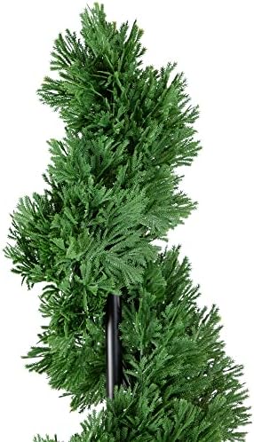 Delightful Unlit Artificial Cedar Spiral Topiary Tree 5 Black Pot