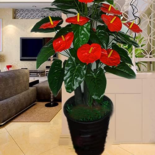 Artificial Tree Potted Plants Simulation Anthurium Bunch