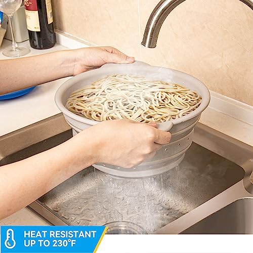 Durable Collapsible Silicone Colander for Kitchen