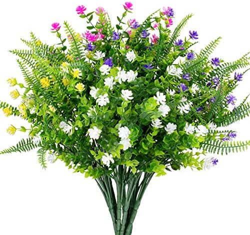 Preciate 16-Piece Artificial Flowers for Outdoors Homes