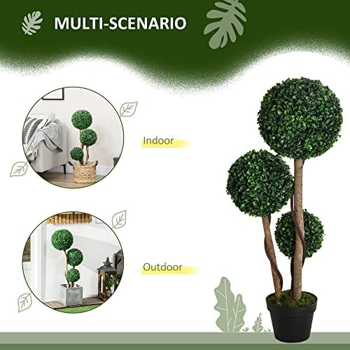 3-Ball Realistic Boxwood Topiary for Home Outdoor Use