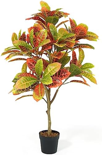 Fencer Wire 42 Inch Artificial Topiary Croton Tree