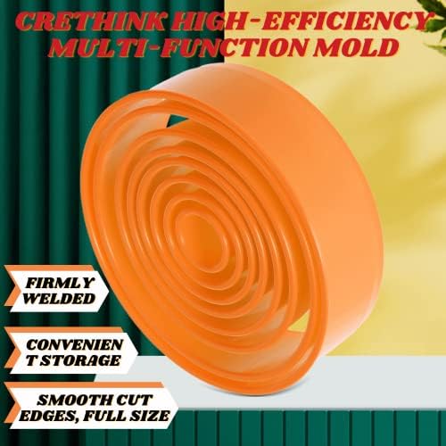 Perfect for Bakers Bakers-in-Training 8Pcs Round Cookie Cutter Set Orange