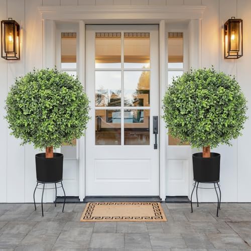 JOZHENJU Artificial Topiary Trees Set of 2 26 T 20 D