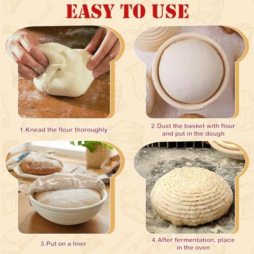 Perfect Your Bread with EupHHonycs 5-Inch Banneton Proofing Basket Set