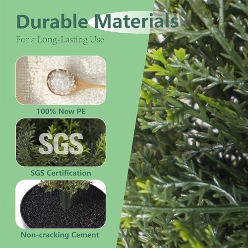 Decwin 2 Packs 5ft Artificial Cedar Topiary Trees 1
