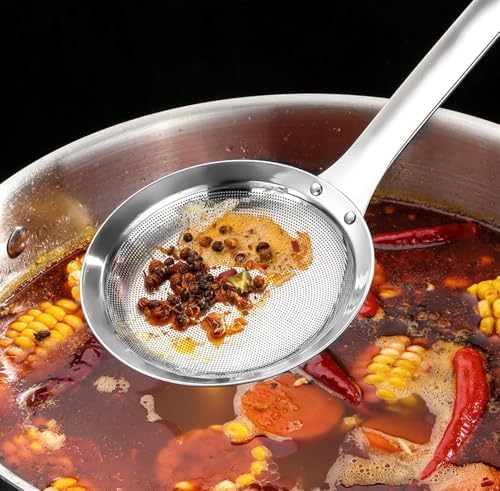 Beyonddraw Fine Mesh Stainless Steel Colander Spoon Hands-Free Cooking