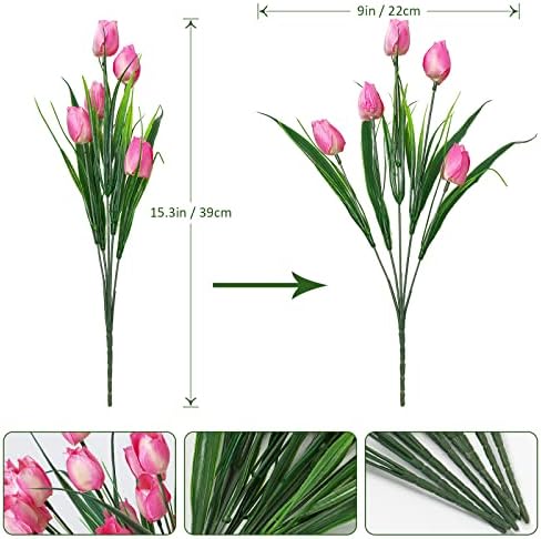 8-Bundle Realistic artificial tulips Outdoor Decor