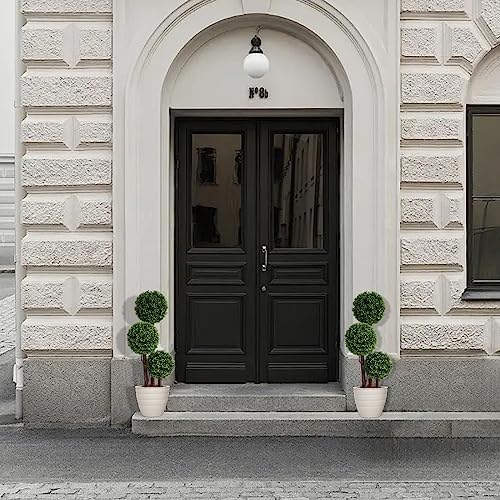 Realistic 3-Foot Boxwood Topiaries Outdoor Decor