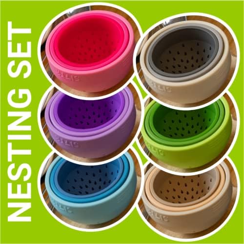 SIFTR Mini Colander Set - Flexible Silicone Can Strainer for Kitchen Gadget