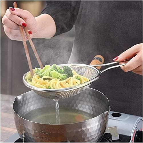 SS Colander with Grip Handle Premium Mesh Strainer for Kitchen Uses