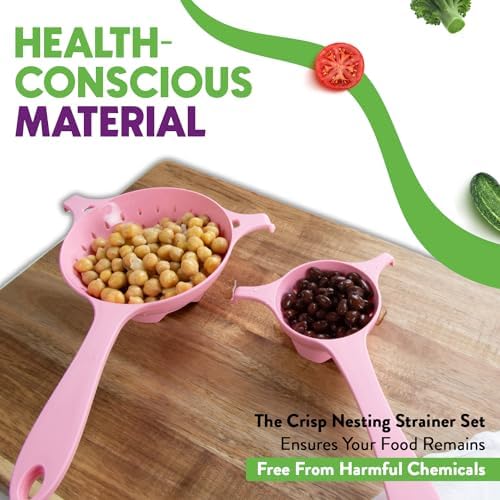 Perfect for Pasta Veggies Fruits - Compact 3-Piece Strainer Set