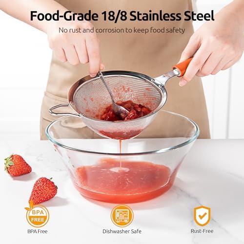 U-Taste 188 Stainless Steel Mesh Strainer Heavy Duty for Kitchen Needs