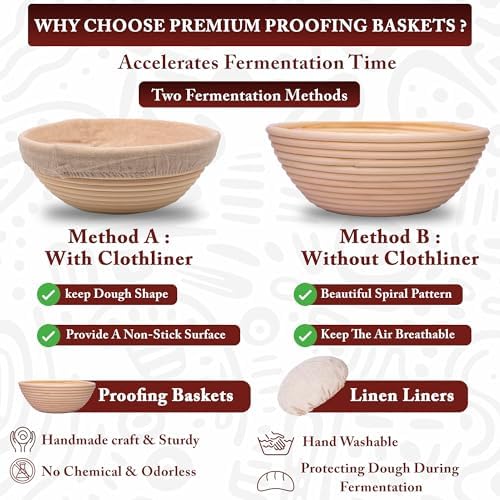 Banneton Interior Round Proofing Basket Set