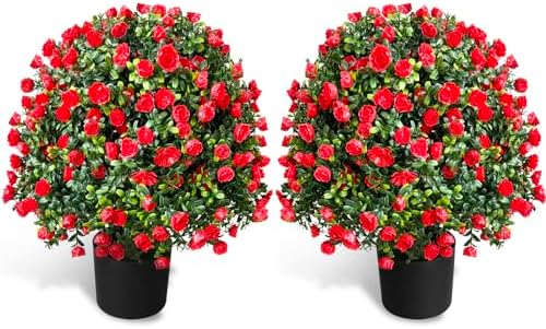 Stunning Tall LavenderRose Topiary Ball Potted Bushes for Home Garden
