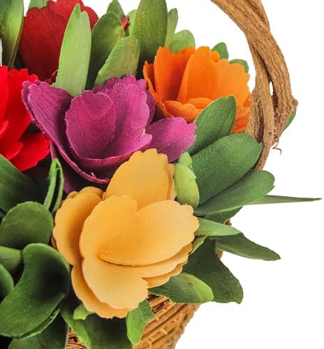 Vibrant Multi-Color Artificial Floral Basket