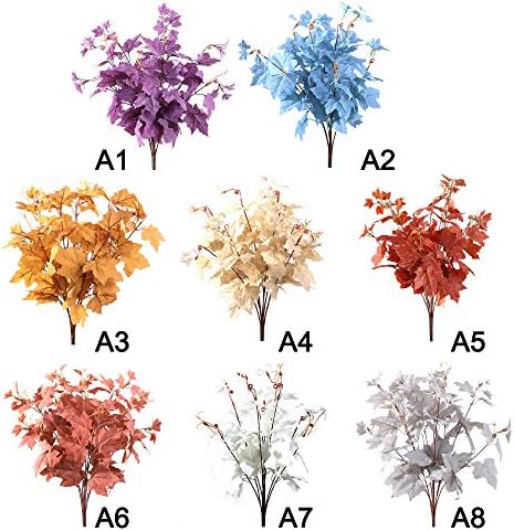 Artificial maple leaves 4Pcs light silver set