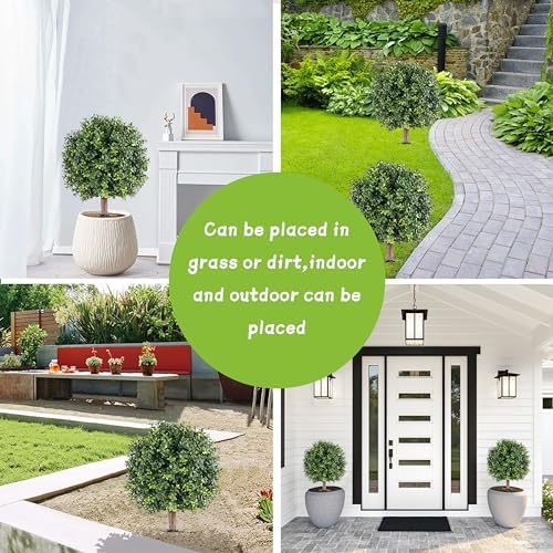H18 - 12 Boxwood Cone Artificial Topiary with Spike 2 Pack