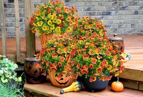 12-Piece Autumn Artificial Flowers UV-Resistant Realistic