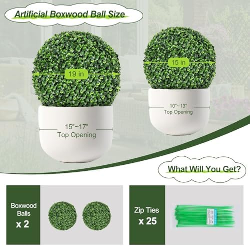 15-inch Ultra-Dense Boxwood Topiary Balls