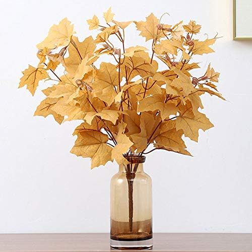 Artificial maple leaves 4Pcs light silver set