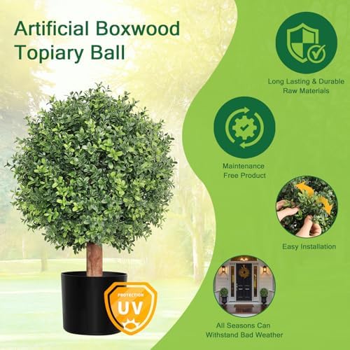 Lifelike Boxwood Topiary Outdoor Decor