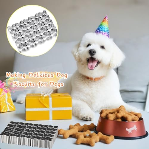 Stainless Steel Dog Bone Cookie Cutter with 25 Cavities