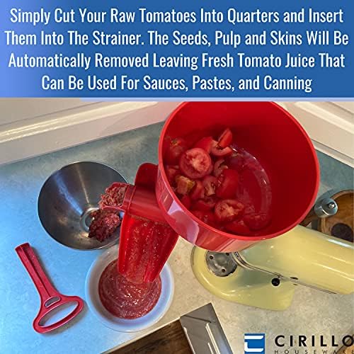 Cirillo Fruit Strainer For KitchenAid Mixers - Strains Tomatoes Apples