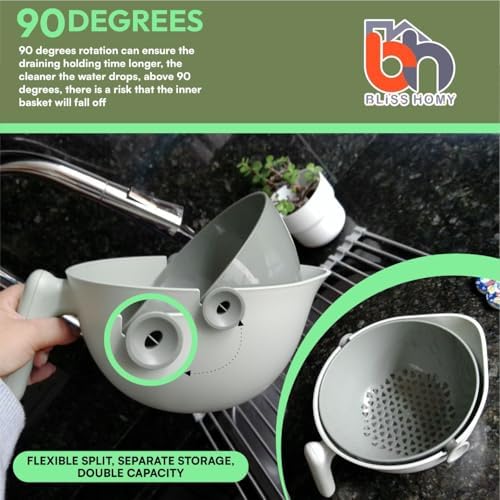 BLISS HOMY 2-in-1 Colander Strainer Bowl