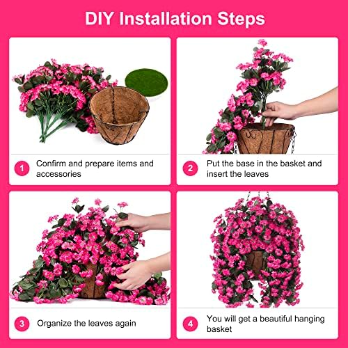 Artificial Hanging Daisies Flowers with Basket for Home Decor