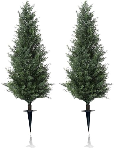 42-Inch Artificial Cypress Fronted Outdoor Topiary